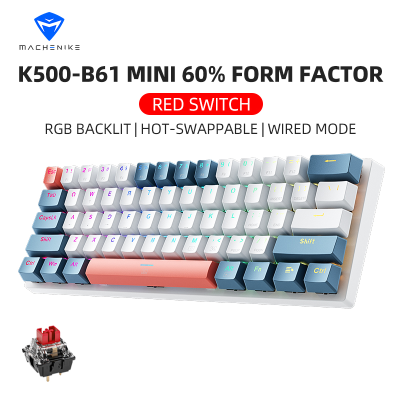 Gaming Keyboard Mouse Combo - คีย์บอร์ดกลไกขนาดเล็ก Machenike รุ่น K500-B61 ขนาด 60%
