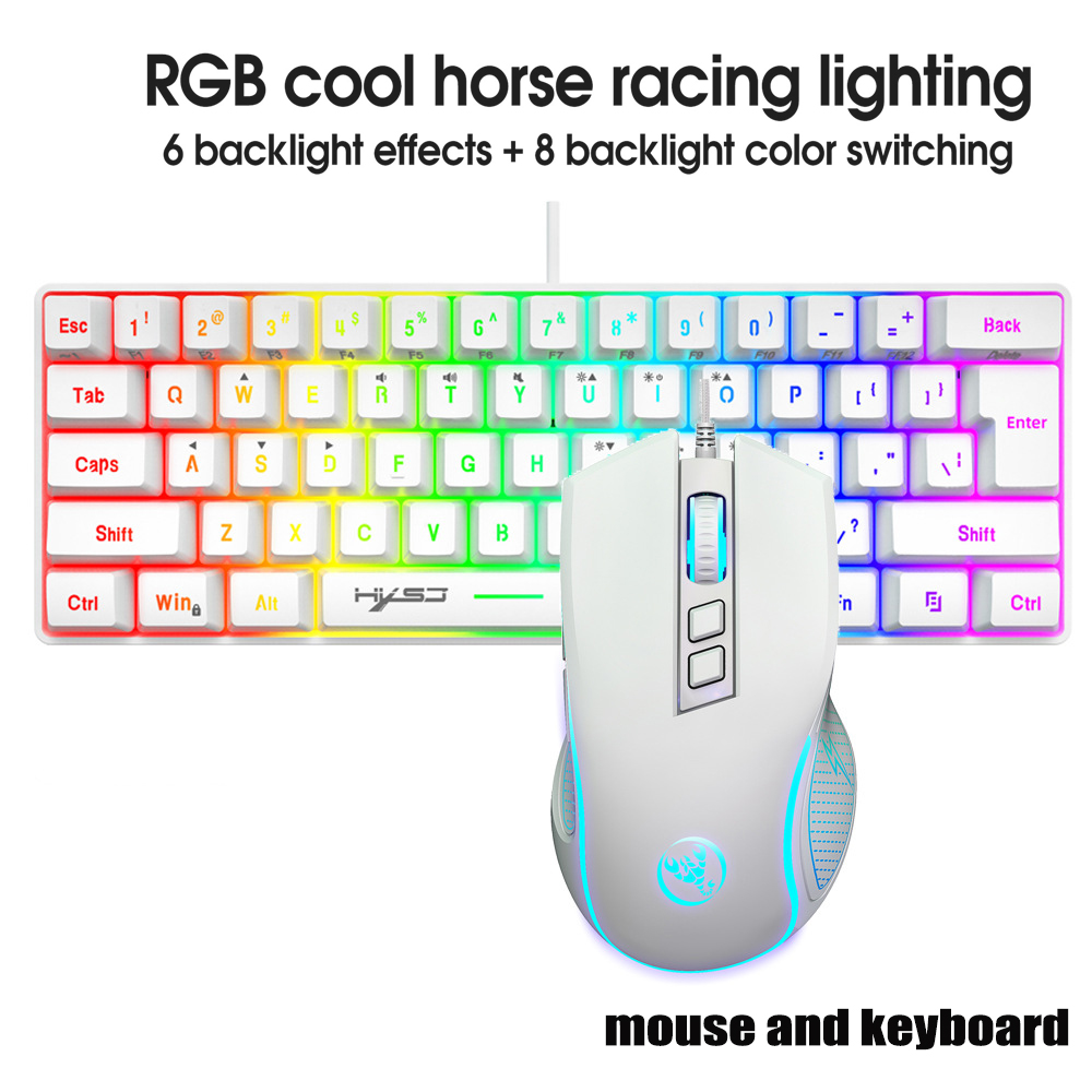 Gaming Keyboard Mouse Combo - ชุดคีย์บอร์ดและเมาส์ Teclados Kit Gamer คีย์บอร์ดคอมโบ 60%