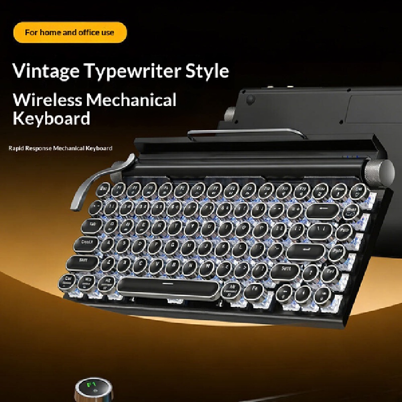 Gaming Keyboard Not Typing - คีย์บอร์ดไร้สายแบบกลไก สไตล์เครื่องพิมพ์ดีดย้อนยุค โหมดคู่ Bt/Usb-C คีย์บอร์ดเล่นเกมหลายอุปกรณ์ สำหรับแล็ปท็อป