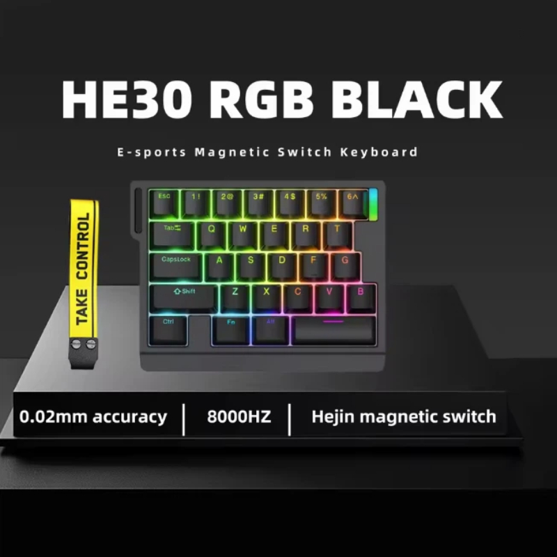 Gaming Keyboard Not Typing - HE30 คีย์บอร์ดเกมมิ่งแบบแม่เหล็กใช้มือเดียว ปรับความไวได้ ขนาดกะทัดรัด คีย์แพดขนาดเล็ก ปุ่มกด