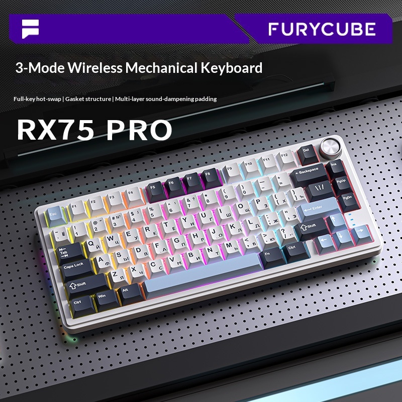 Gaming Keyboard Not Typing - Furycube Rx75 Pro Tri Mode คีย์บอร์ดแบบกลไกที่ปรับแต่งได้ของรัสเซีย
