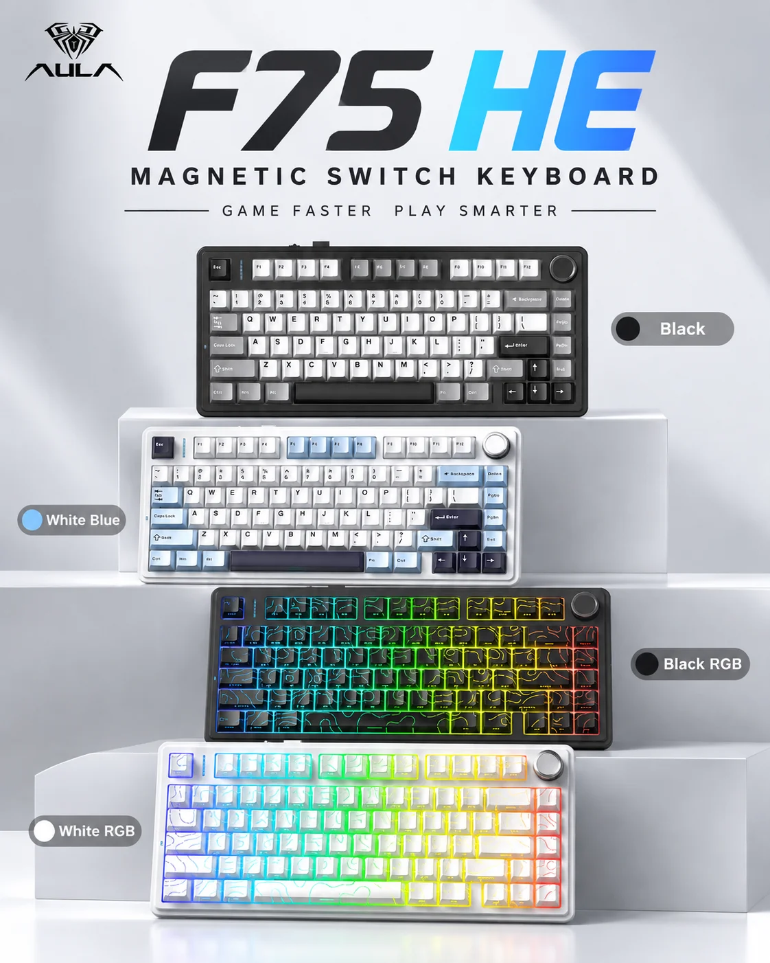 Gaming Keyboard Hall Effect - AULA F75 HE คีย์บอร์ดแม่เหล็ก 75% คีย์บอร์ดเกมมิ่งแบบกลไก