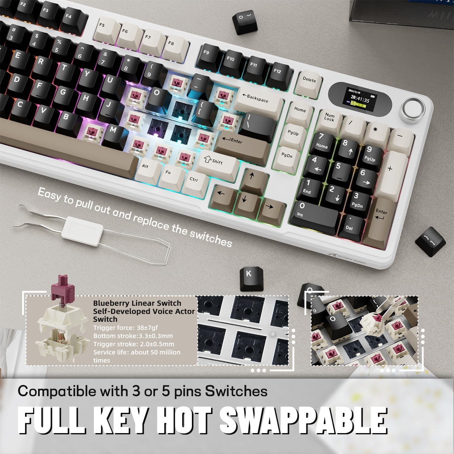 ATTACK SHARK X98Pro คีย์บอร์ดไ - Keyboard Gaming Mac บทวิจารณ์และราคา
