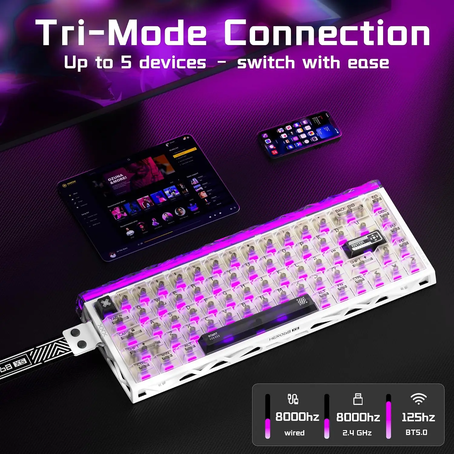 คีย์บอร์ดเกมมิ่งไร้สาย Aula He - Gaming Keyboard Nearby บทวิจารณ์และราคา
