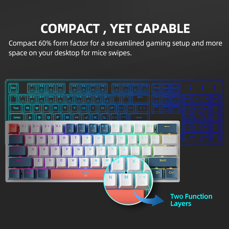 คีย์บอร์ดกลไกขนาดเล็ก Machenik - Gaming Keyboard Mouse Combo บทวิจารณ์และราคา