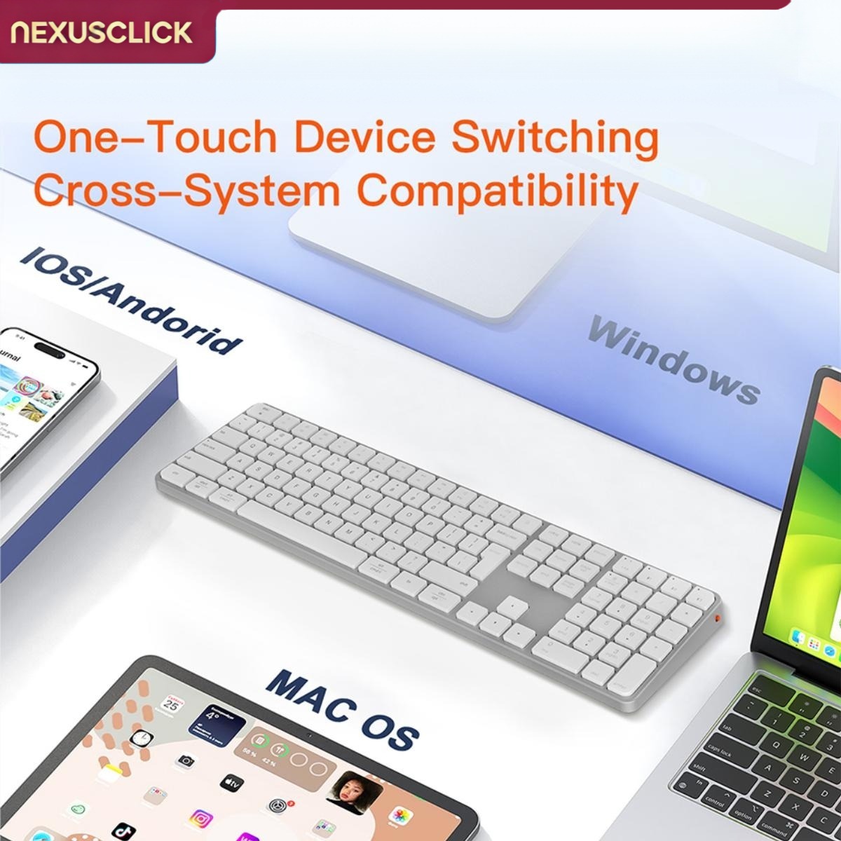 คีย์บอร์ดไร้สาย NexusClick 109 - Keyboard Gaming Mac บทวิจารณ์และราคา