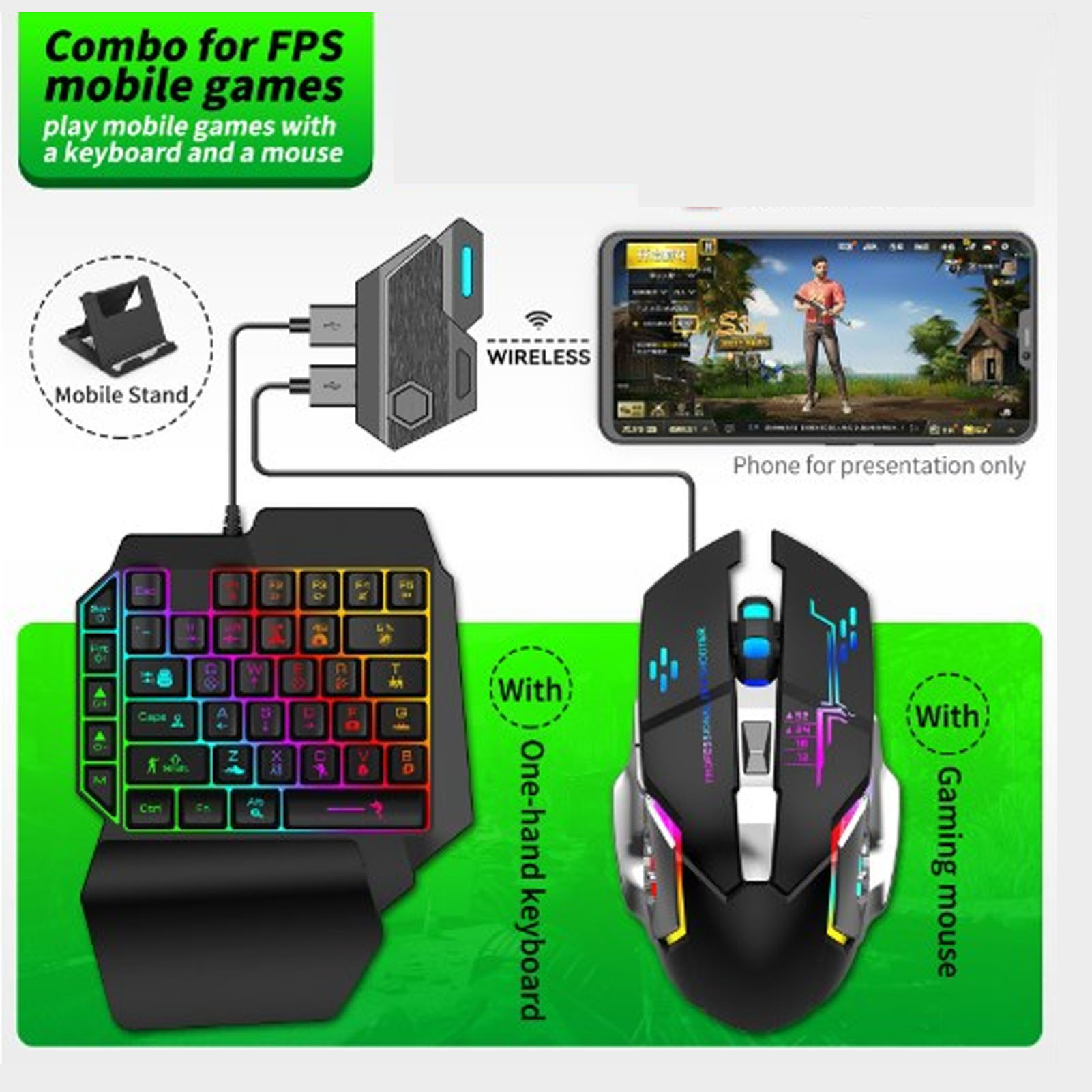 ชุดแปลงเมาส์คีย์บอร์ด ชุดคีย์บ - Gaming Keyboard Mouse Combo บทวิจารณ์และราคา