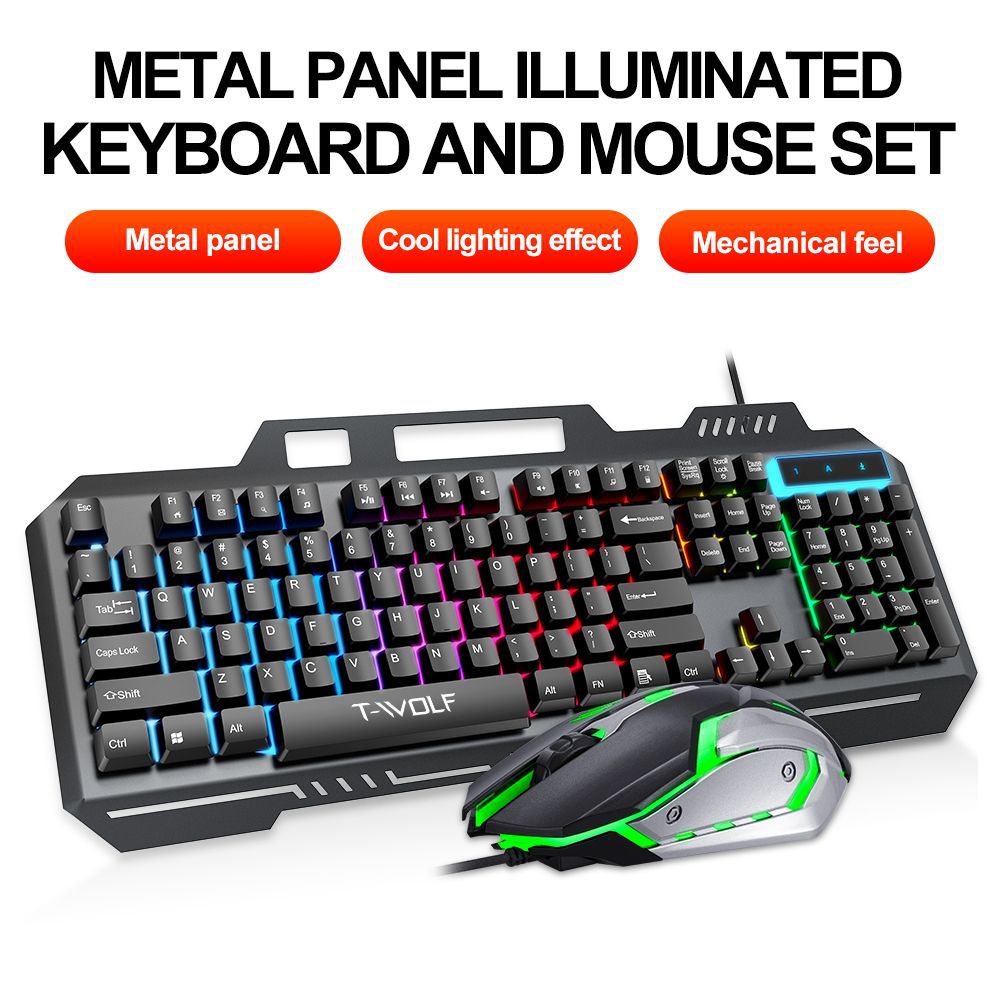 T WOLF TF600 คีย์บอร์ดเกมแบบมี - Gaming Keyboard Mouse Combo บทวิจารณ์และราคา