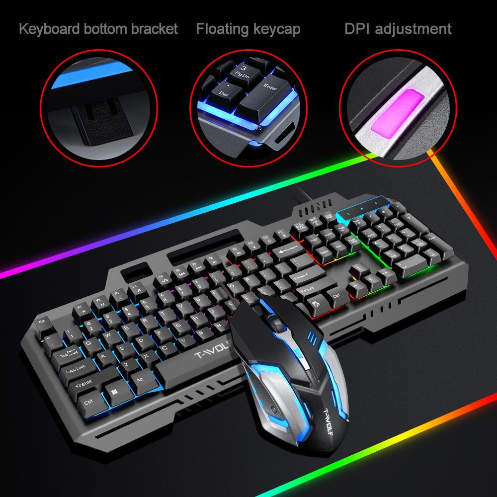 T WOLF TF600 คีย์บอร์ดเกมแบบมี - Gaming Keyboard Mouse Combo บทวิจารณ์และราคา