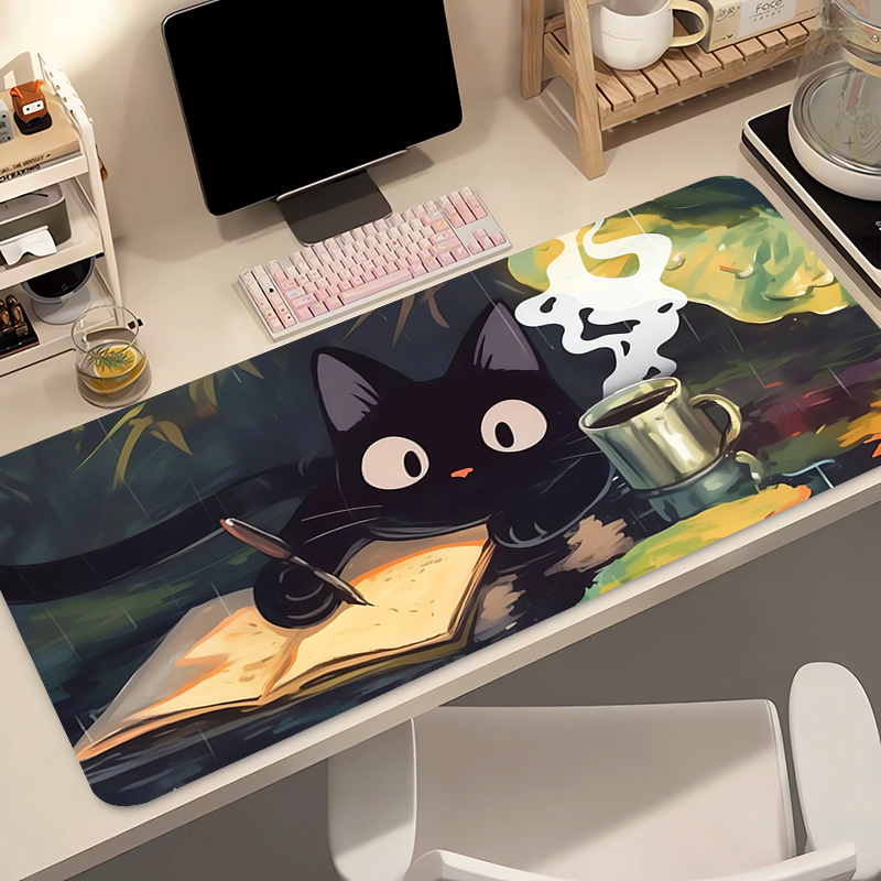 แผ่นรองเมาส์ซิลิโคนลายแมวดำน่า - Gaming Keyboard Nearby บทวิจารณ์และราคา